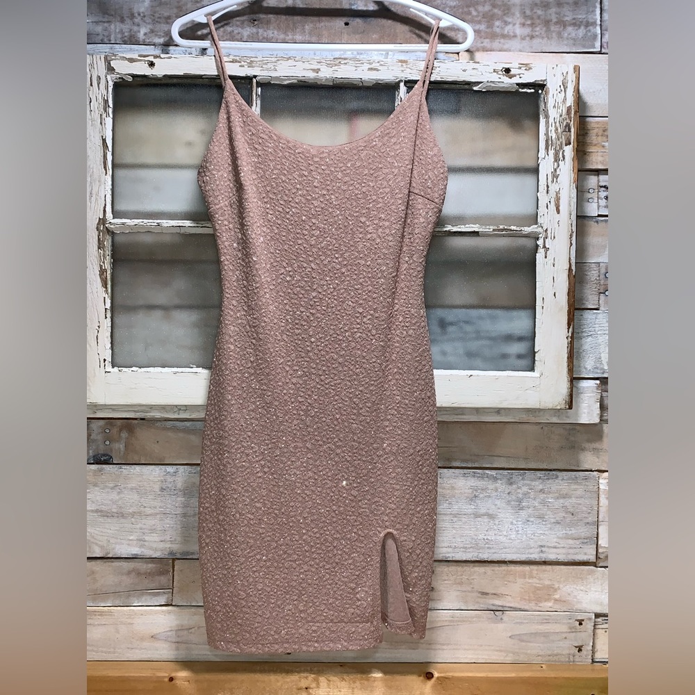 Juniors size Homecoming /Party dress. Nude color, never worn, spaghetti strap